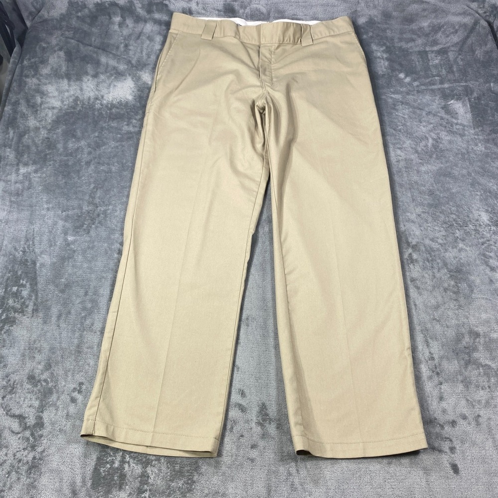 Dickies Flex Pants Mens 38x29 Beige‎ Khaki Regular Chino Workwear Utility Skater